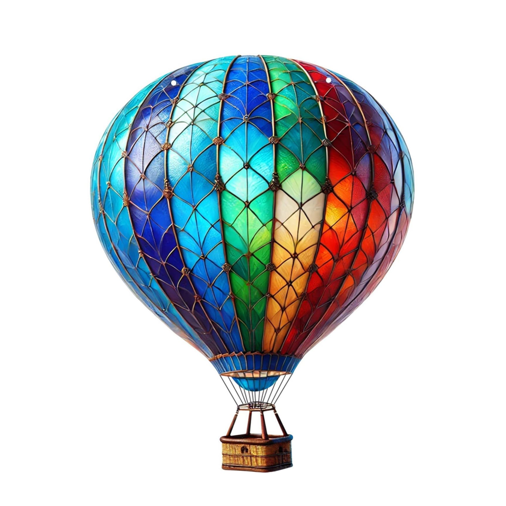 7.9x6.1 Inch Hot Air Balloon Ornament Rainbow Ornament Balloon Acrylic Hanging for Hot Air Lover Christmas Decor