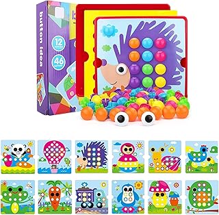 Comprar SCBOY Mosaicos Infantiles Jugar Juegos Montessori 2,3 años Hay 12 Piezas de Puzzle de Colores y 46 Cuentas,Juguetes niños 2 años Esa cantidad o más(Erizos)