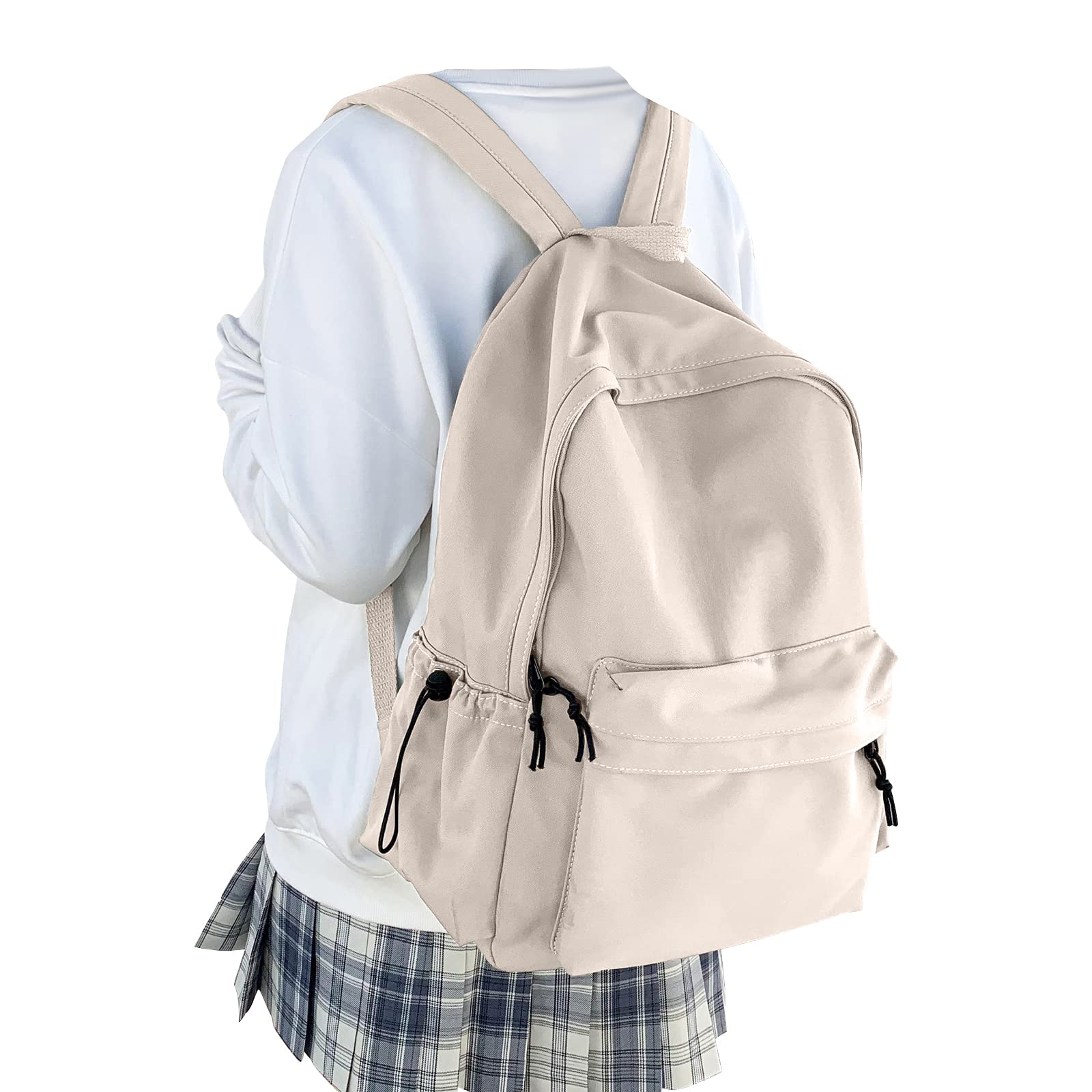 White Bookbags For Teen Girls Boys Waterproof College Backpack Middle School bags Lightweight Travel Rucksack Casual Daypack Laptop Backpacks For Men