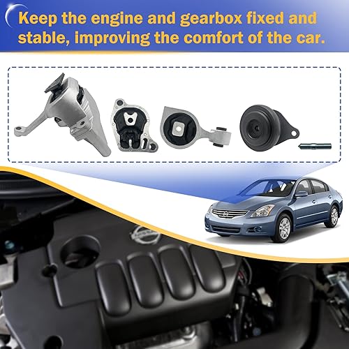 Miniatura 4 de Kit de montaje de motor y transmisión para Nissan Altima 2.5L A4339 A4340 A4350 A4353 (juego de 4)