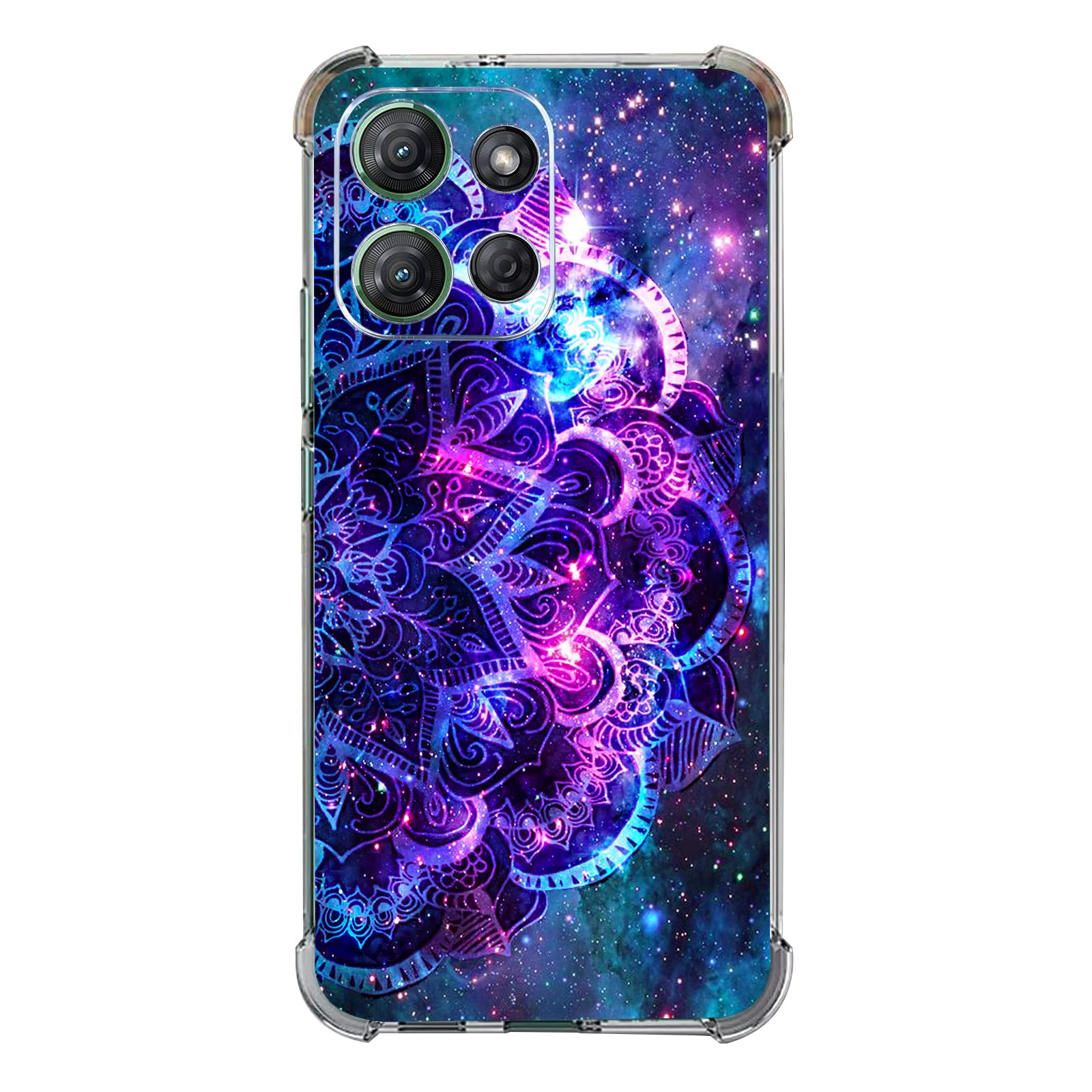 Beaucov Case for Moto G 2025,Purple Mandala Galaxy Sky Drop Protection Shockproof Case TPU Full Body Protective Scratch-Resistant Cover for Motorola
