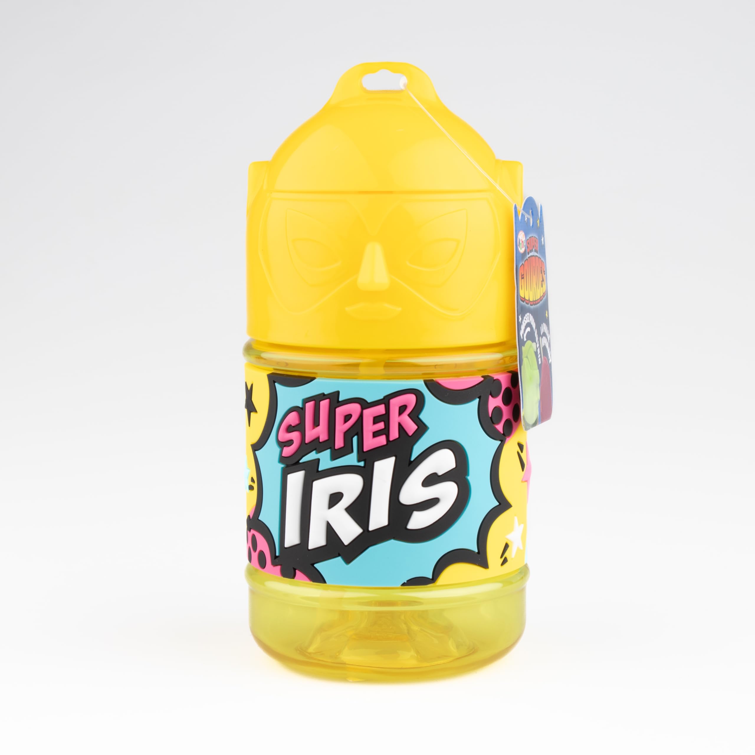 Personalised Kids Water Bottle with Straw - Super Iris
