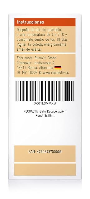 Foto 4 de 5 de RECOACTIV Recovery Renal para Gatos, 3 x 90 ml