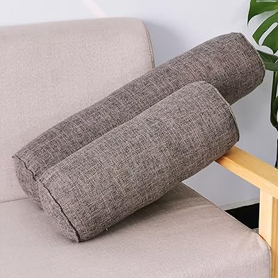 TESICA 2 Pack Round Cervical Roll Cylinder Bolster Pillow with Removable Washable Cover, Cylinder Round Support Pillows for Sleeping, Chair, Car, Sofa, 16