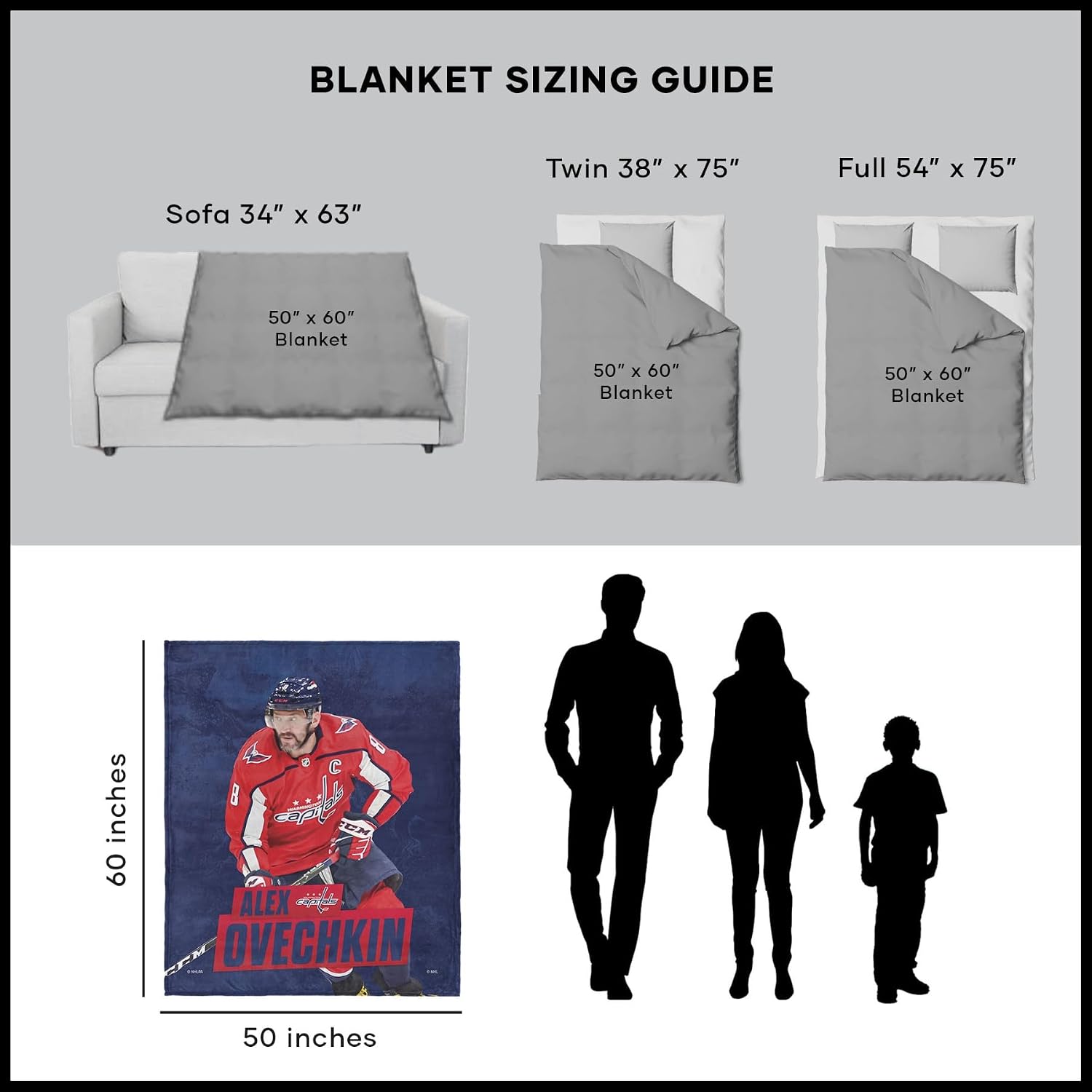 Northwest NHL Unisex-Adult Silk Touch Sherpa Throw Blanket
