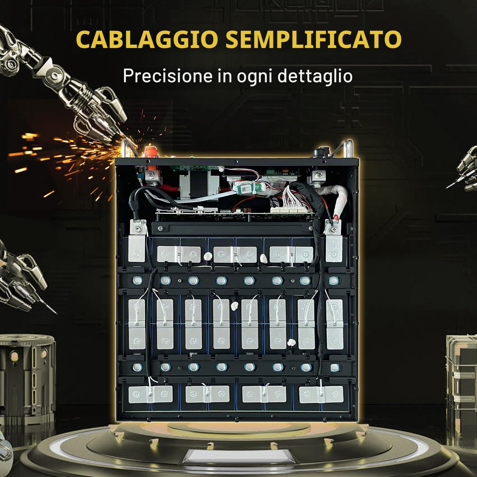 LiFePO4 48V 200Ah Bluetooth con BMS da 100A (confezione da 2 da 48V 100 Ah), batteria al litio da 10,24kWh 48V per armadietto solare per impianto solare completo, impianto fotovoltaico, camper
