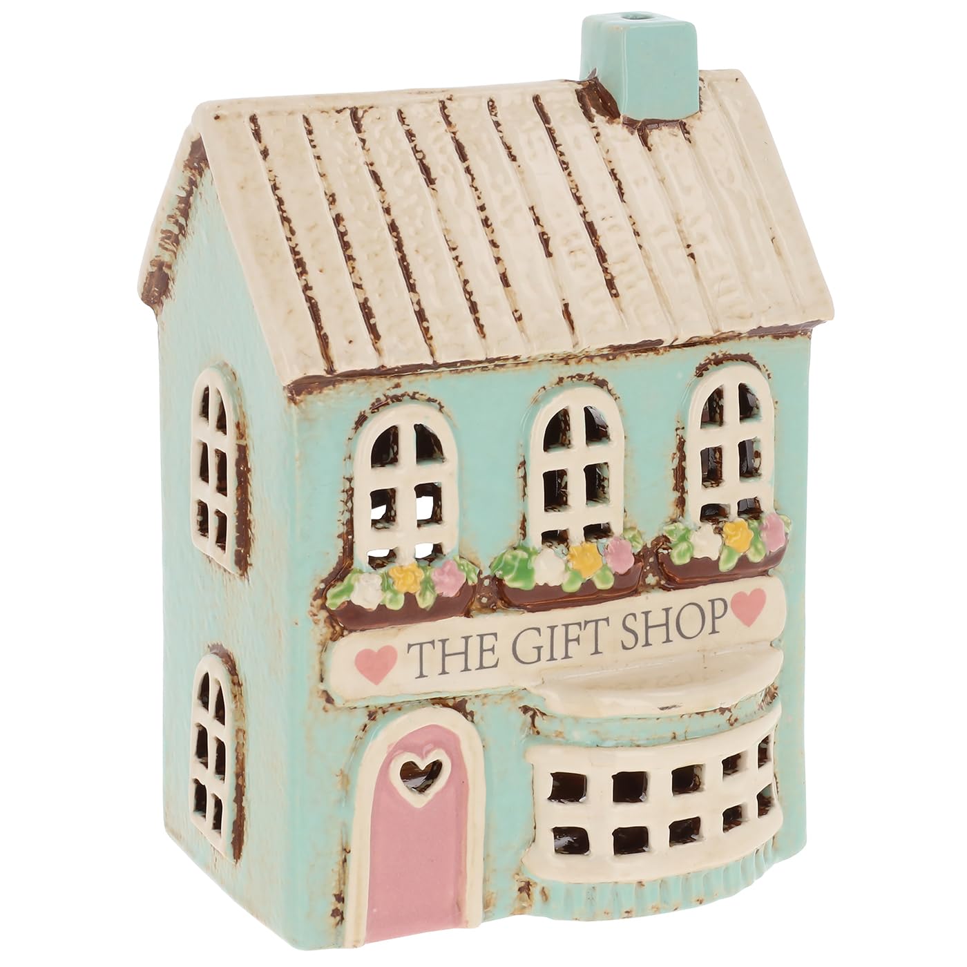 Village Pottery Blue Gift Shop Tealight Holder Boxed JD350005