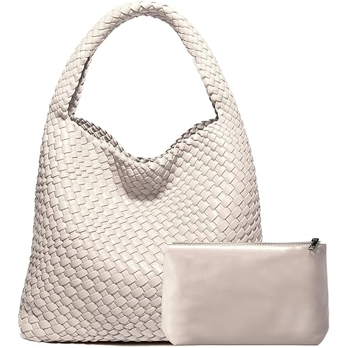 Woven Bag Purses and Handbags Woven Vegan Leather Tote Shoulder Top-Handle Bag With Purses for Women