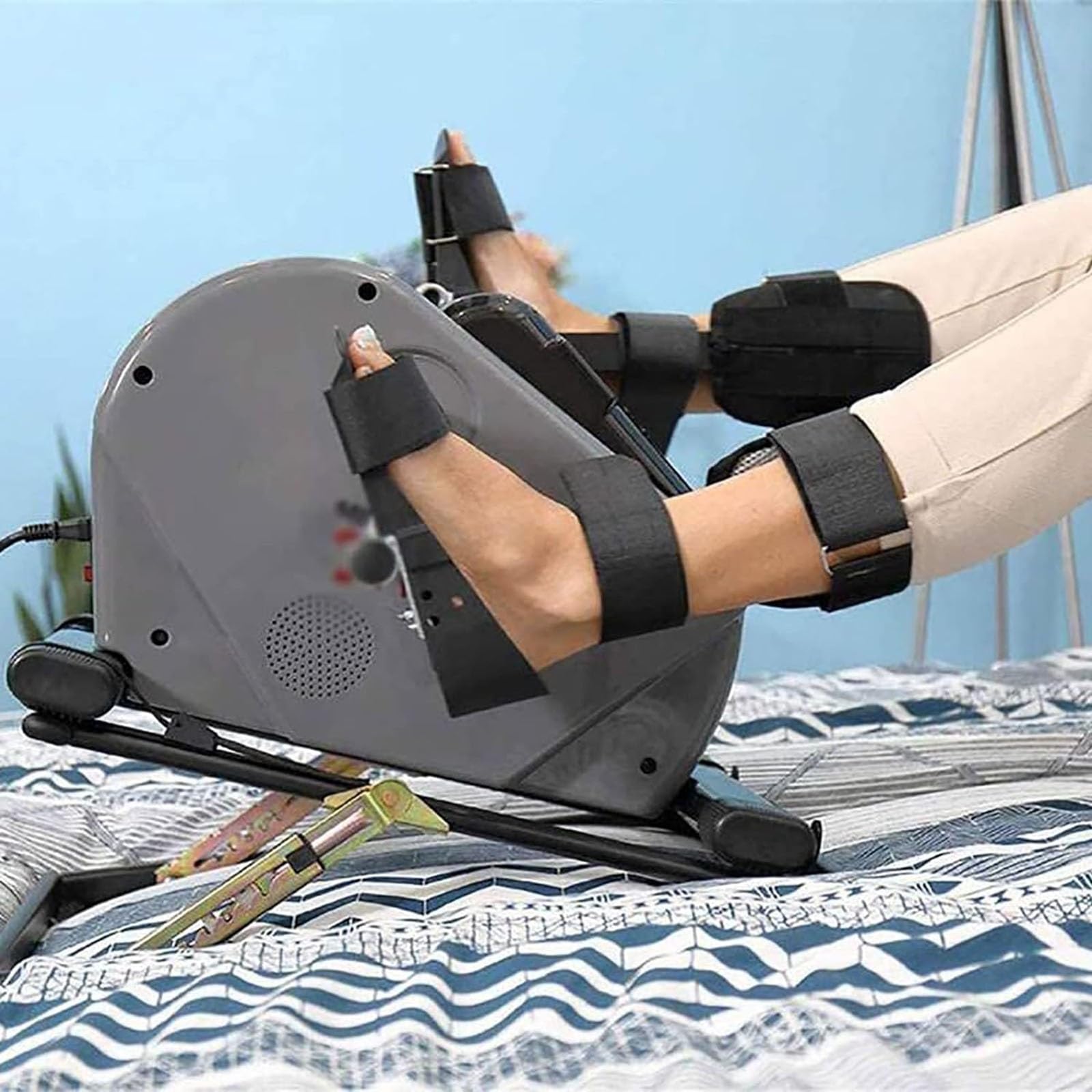 Beinstütze für motorisierten Pedaltrainer mit elektrischem Pedaltrainer, Heimfahrrad, motorisierte Trainingsschiene mit Pedal, 1 Paar – Schwarz