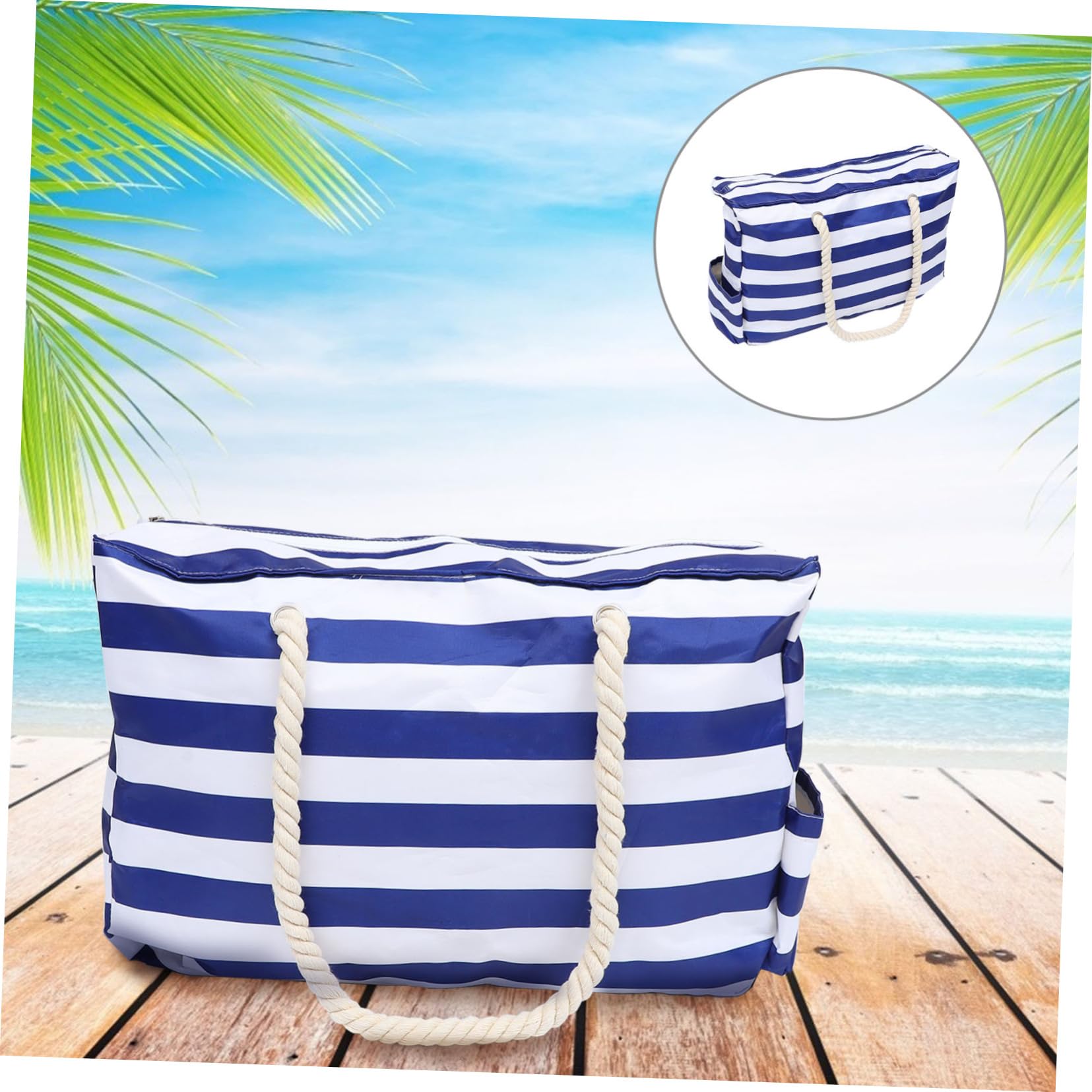 FOMIYES 1 Pieza Bolsa de Playa Grande para Tote Práctica de Verano Rápido Esenciales Diseño Elegante para Piscina y Gimnasio Azul