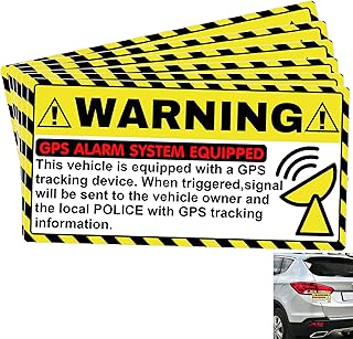 GPS Tracking Sticker for Car Anti-Theft Car Vehicle Stickers GPS Tracking Warning Sign 12Pcs Alarm Security Vinyl Warning Tracking Sticker Car Decals Bikes,Equipment,Vehicle Security Sign 4" x 2"