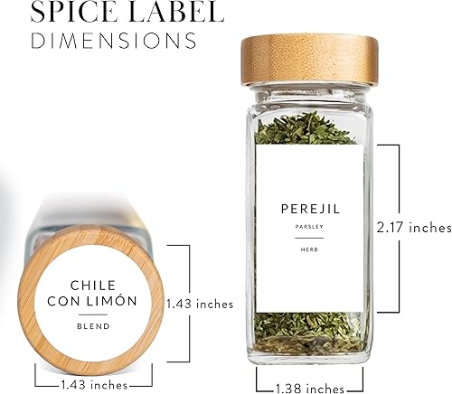 Miniatura 5 de 127 etiquetas adhesivas de especias españolas preimpresas impermeables, etiquetas para tarros de especias escritas en español, etiquetas redondas y