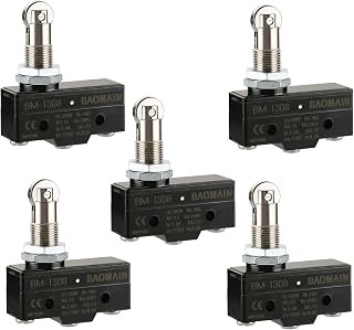 Baomain Parallel Roller Tappet Normally 250VAC 15A Micro Switch BM-1308 CE Pack of 5