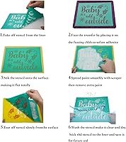 Vista 5 de Plantillas de pantalla de seda autoadhesivas, transferencia de plantillas de malla, plantillas reutilizables, patrones para pintar camisetas