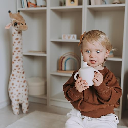 Miniatura 5 de KIDSco. Vasos de silicona con asas de transición de fácil agarre, un pico suave y pajita. Una taza de entrenamiento irrompible no tóxica sin
