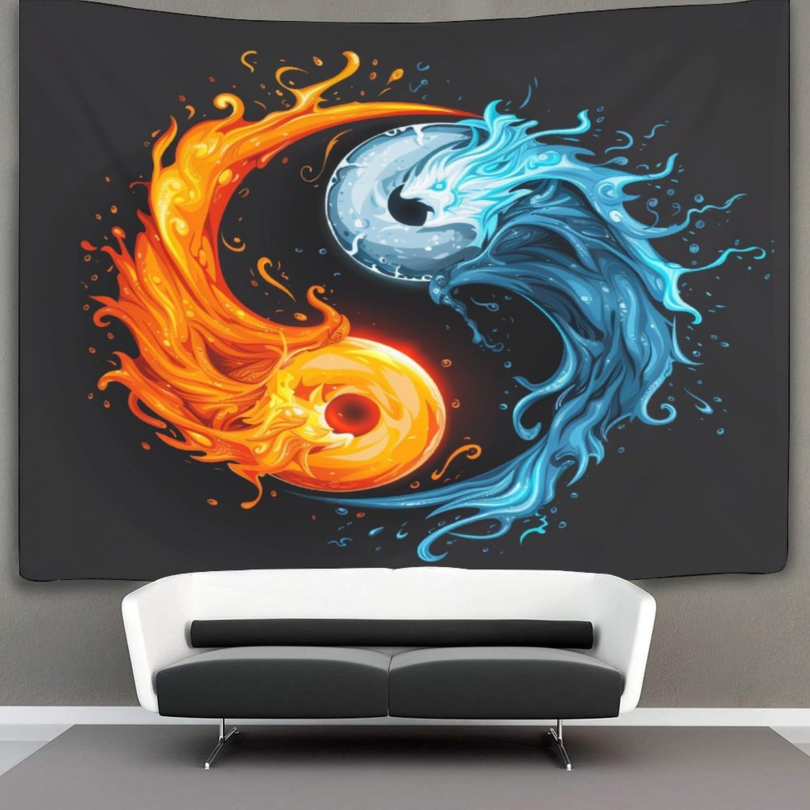 NQHXLRUDC 3D Yin Yang Bagua Print Wall Blanket Home Decoration Bedding Poster Wall Art Tapestry Wall Hanging Tapestry Soft Polyester for Bedroom Living Room Dorm Home Decorations 130cmx150cm