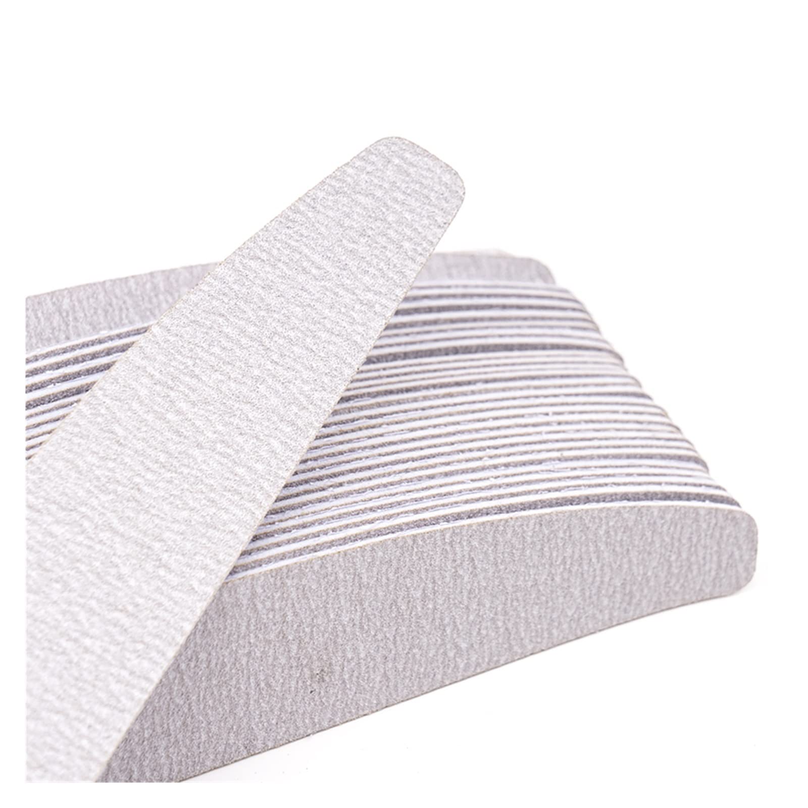 TRUSTTWO 50/100PCS Grigio Lime Professionali for Unghie 100 180 240 Tamponi Rimovibili alla Rinfusa con Manico in Metallo in Acciaio Inox Addensare Carta Vetrata Eva The Clear