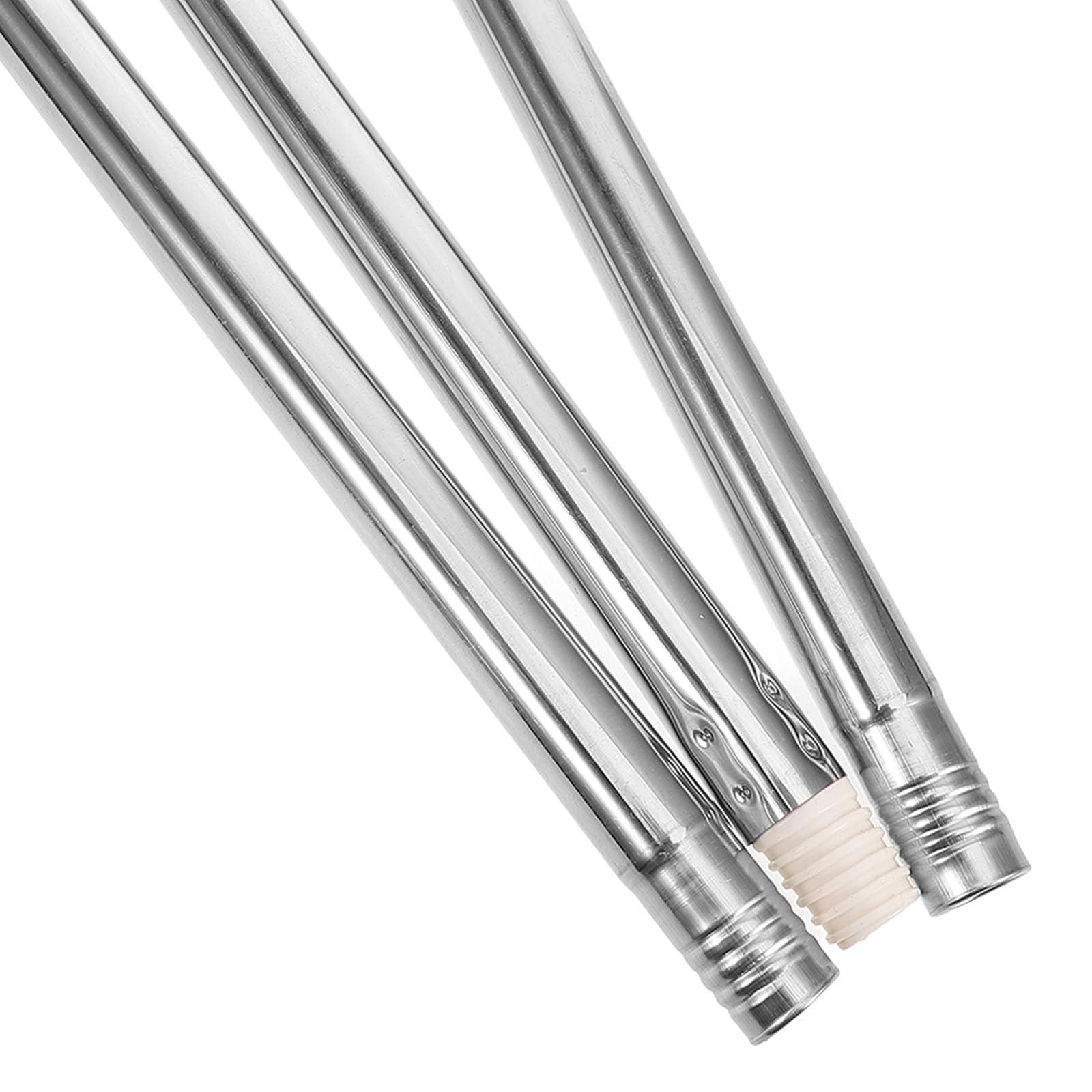 INOOMP Manche à Balai à Franges 3 Sections en Acier Inoxydable 123 Cm Fileté pour Remplacement, Accessoire Ménage Solide, Adapté Nettoyage Sols et Serpillères, Tige Couleur Aléatoire