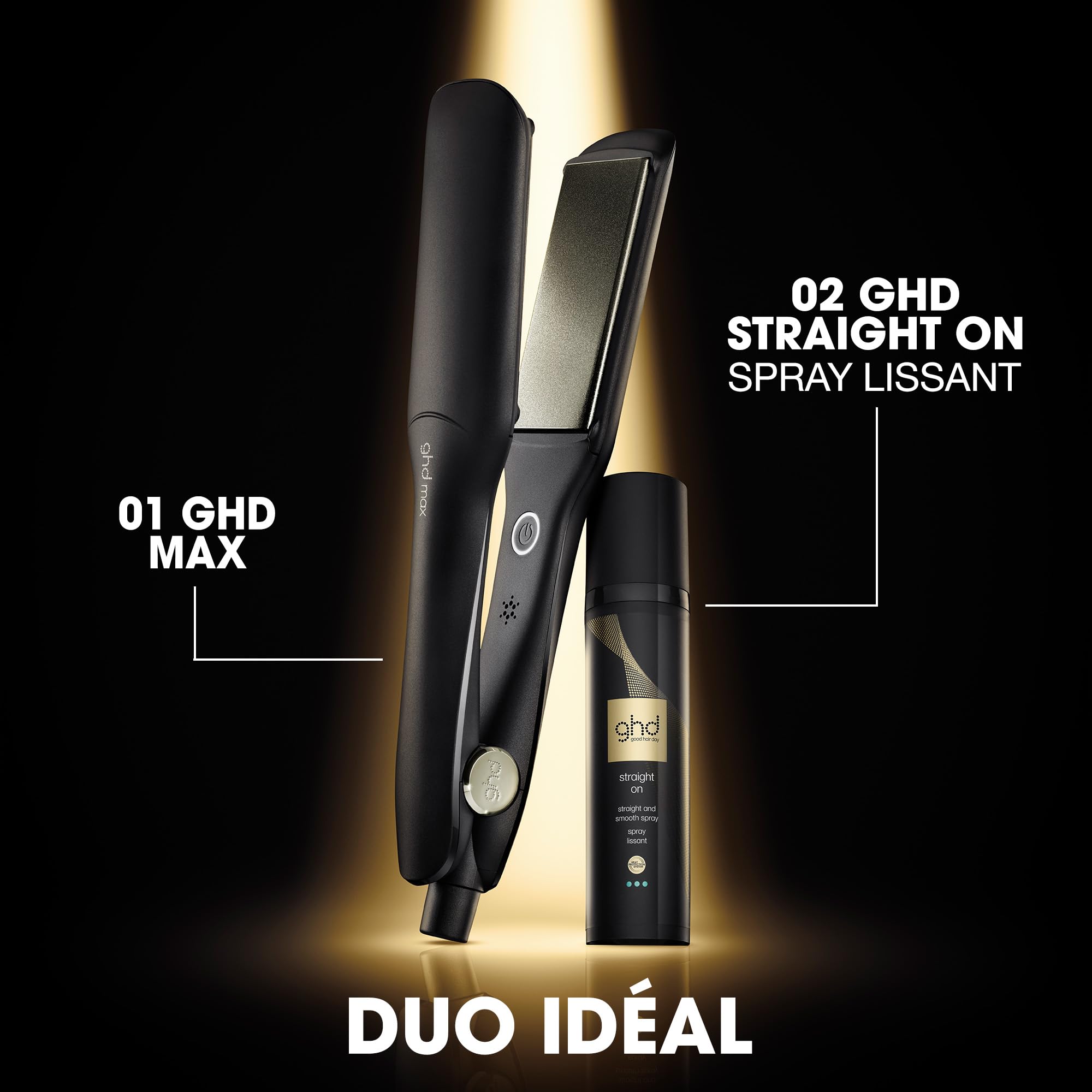 ghd Lisseur cheveux max Fer à lisser professionnel Plaques larges Lissage rapide cheveux longs épais bouclés