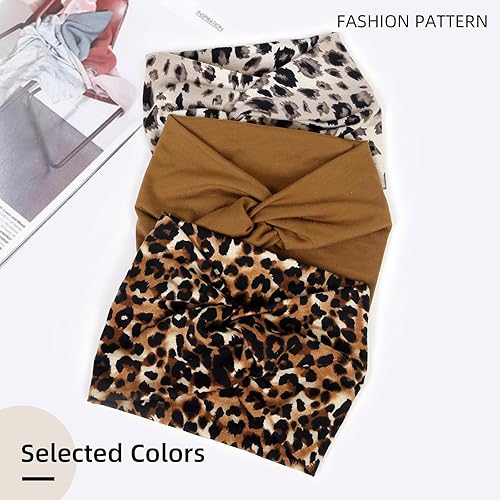 Miniatura 3 de AKTVSHOW Diademas de 7 pulgadas de ancho para mujer, paquete de 10 diademas grandes estilo turbante bohemio a la moda, bandas para el cabello