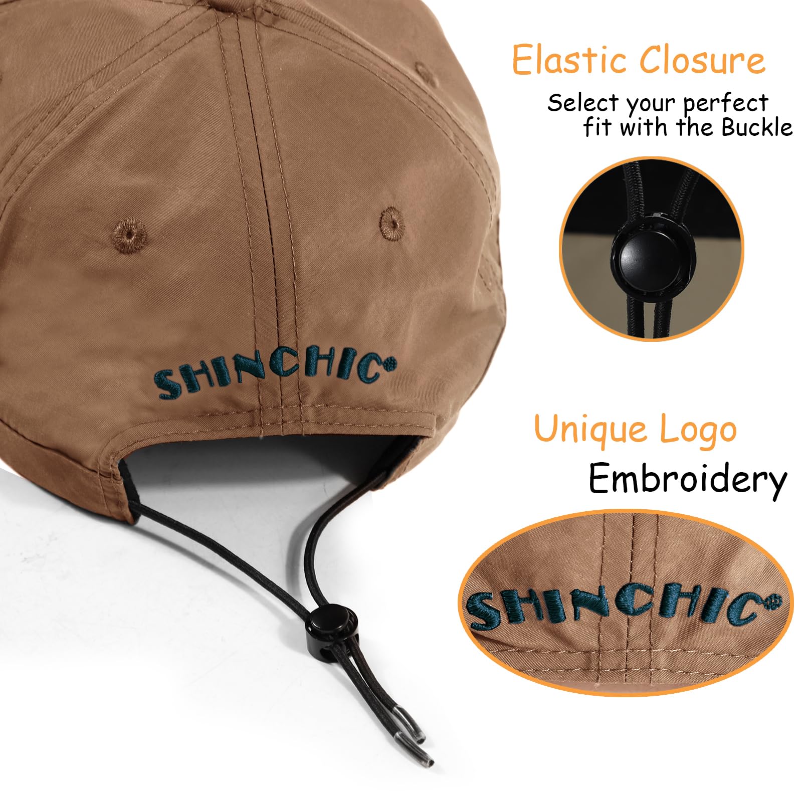Gorra de béisbol resistente al agua para hombre, sombrero de lluvia plegable para correr al aire libre, sombrero de pesca solar, Caqui oscuro (bolsillo con cremallera), Talla única 4