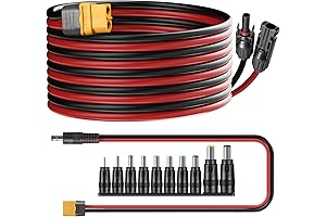 10FT 12AWG Solar Cable XT60 Charge Extension Cable with Free MC4 to XT60 Adapter Kit