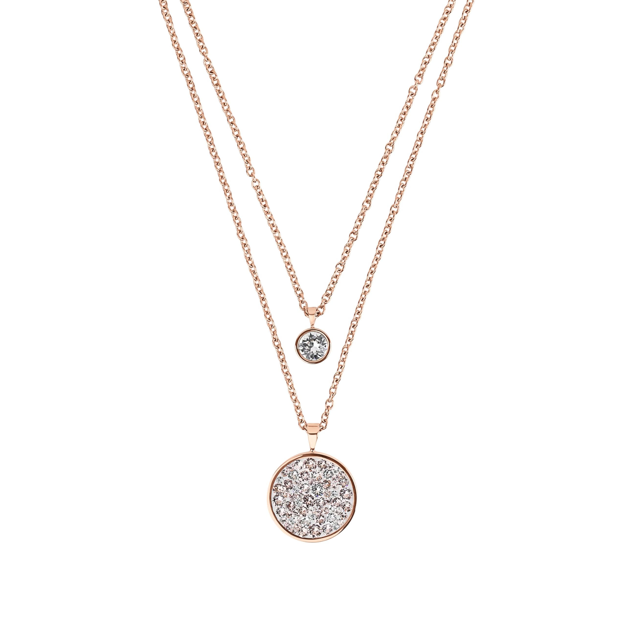TOM TAILOR - Collana da Donna in Acciaio inox - con Cristallo - Ciondolo a Cerchio