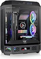 Thermaltake Tower 600 Black Mid-Tower ATX Case - 3 Tempered Glass Panels, Hidden Connector Motherboard, Rotational PCIe Slots, 420mm Radiator