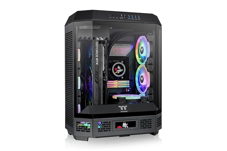 Thermaltake Tower 600 Black Mid-Tower ATX Case; 3 Tempered Glass Panels; Hidden-Connector Motherboard Support; Rotational PCI-e Slots; CA-1Z1-00M1WN-00; 3 Year Warranty