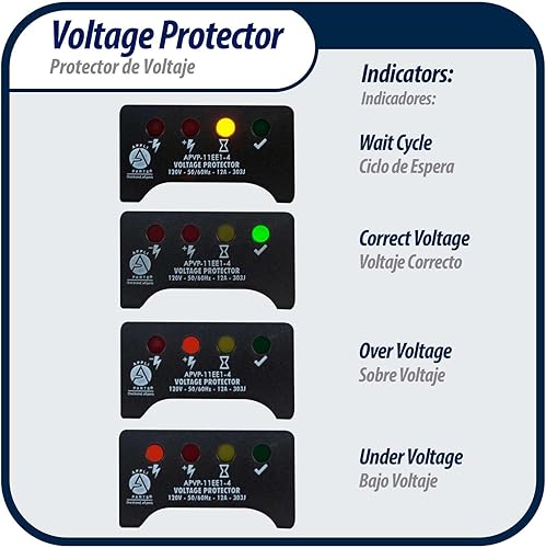 Miniatura 4 de Appli Parts Protector de sobretensiones de voltaje para refrigeradores con placas electrónicas 120 V, 50-60 Hz, 12 A, 303 julios regulador con