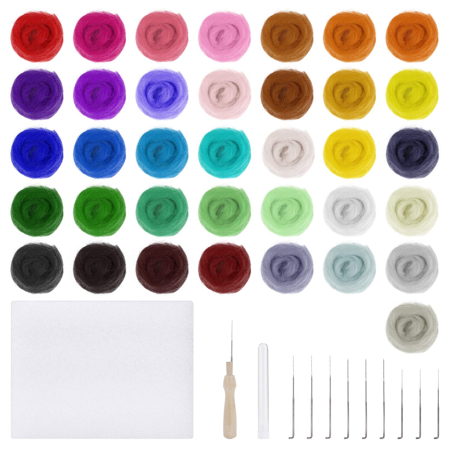 60pcs Aghi di feltro Set Set 3 Taglie Strumenti in feltro in lana A