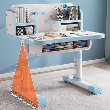 yulewiix Kids Study Desk Chair Set, Height Adjustable Study Table