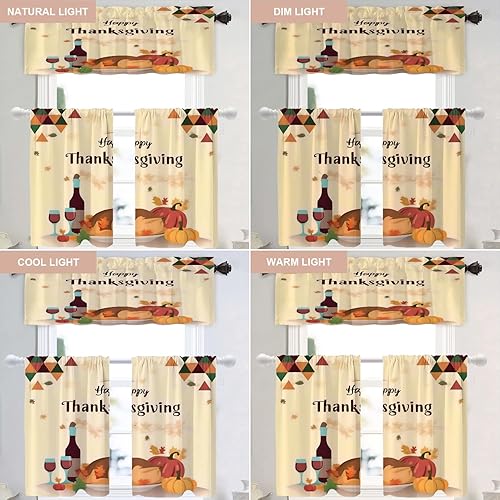 Vista 24 de Shrahala Ethnic Geometric Tribal Kitchen Valances Half Window Curtain, Native American Navajo Tribal Design Print Kitchen Valance for Window Ink