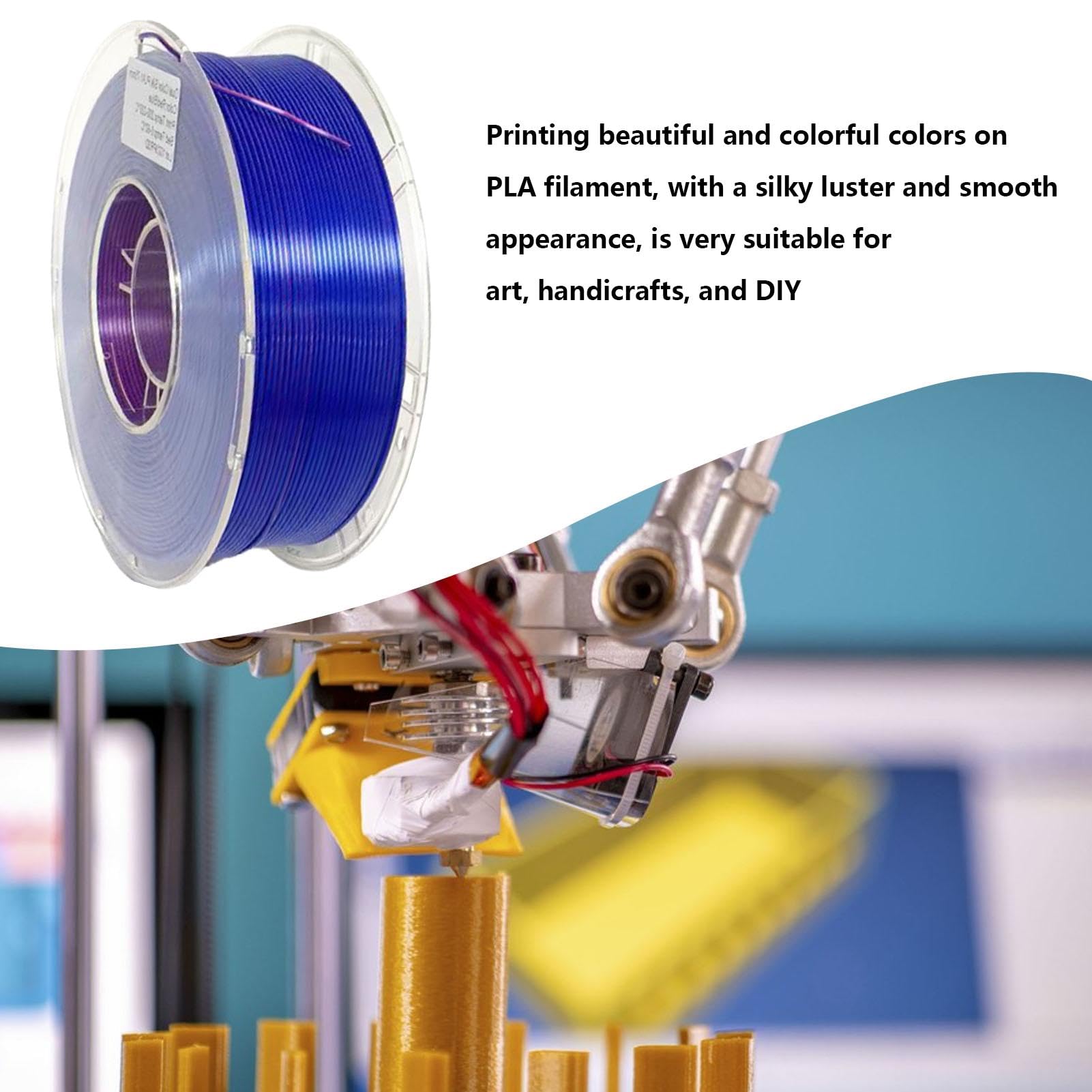 Filament do drukarki, jedwabny filament do drukarki, filament materiały | eksploatacyjne do drukarek - Błyszcząca zmiana koloru materiału do drukowania filamentu f