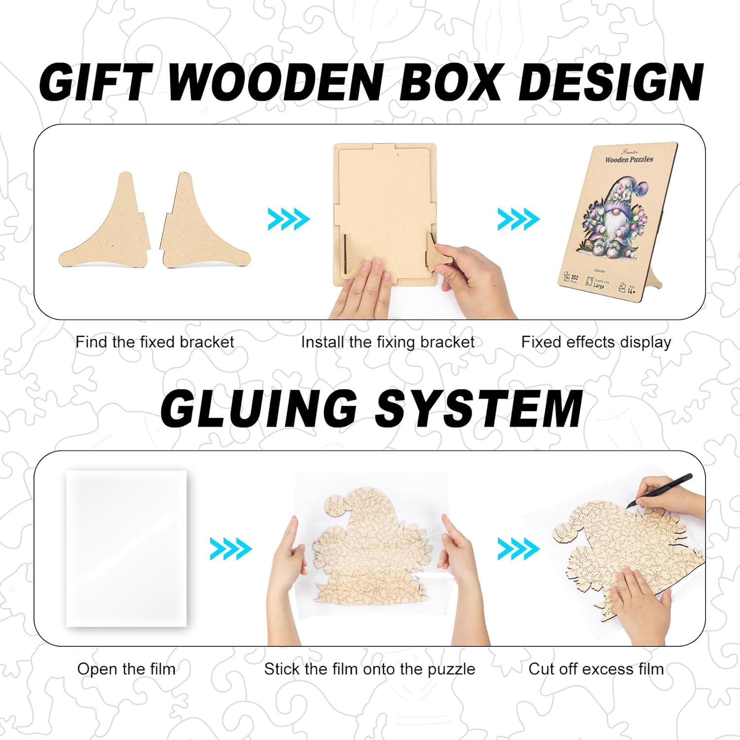 Horse Wooden Puzzles for Adults, 300pcs Horse Wooden Jigsaw Puzzles for Adults, Unique Shaped Jigsaw Puzzles Creative Gift for Friend Family Game Large Size 15'' x 15.6''