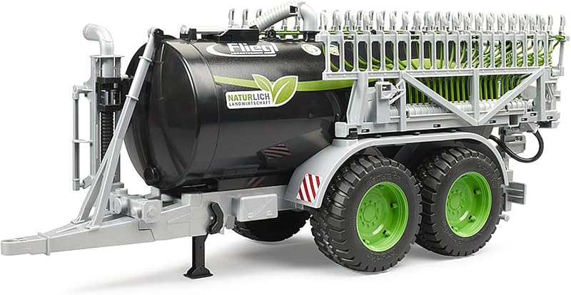 Bruder 02036 Fliegl Barrel Trailer Jumbo Line Plus, Farm Toy for Tractors | 1:16 scale, fold-out trailing hose distributor, made in Germany, ages 4+