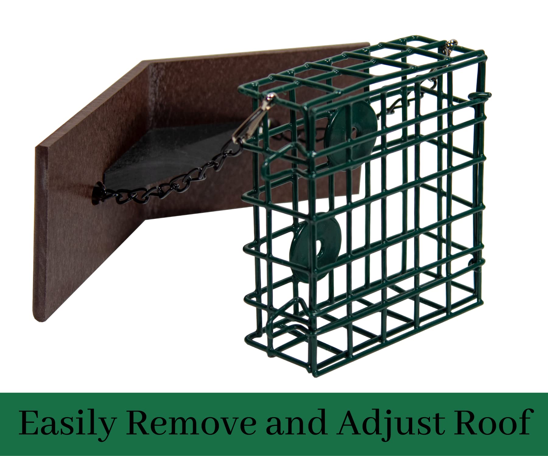 JCs Wildlife Single Suet Käfig Vogelfutterhaus mit Poly-Holzdach - hält Suet, - Bild 14 von 24