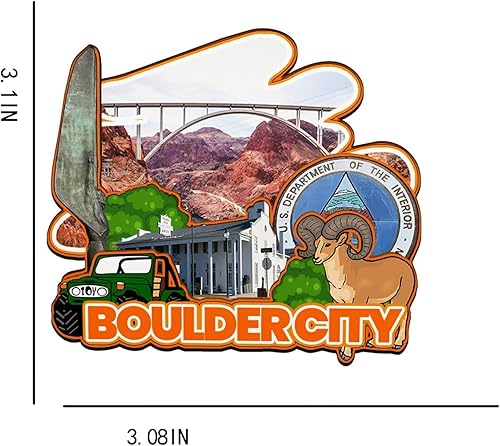 Miniatura 3 de Boulder City Nevada USA - Imán de madera para nevera, monumentos en 3D, recuerdos coleccionables, decoración hecha a mano -2821