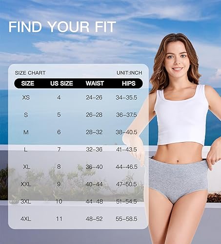 Miniatura 5 de HAVVIS Bragas Ropa Interior de Mujer de Algodón Cintura Alta Control Abdominal Panties Rosa Jacquard para Damas Multipack