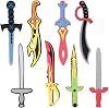 Liberty Imports Foam Swords 8 Pack Weapons Toy Set for Kids - 8 Different Designs Ninja Pirate Warrior Viking Swords Assorted