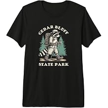 Cedar Bluff State Park Kansas Hiking Trail Raccoon Premium Tri-Blend T-Shirt