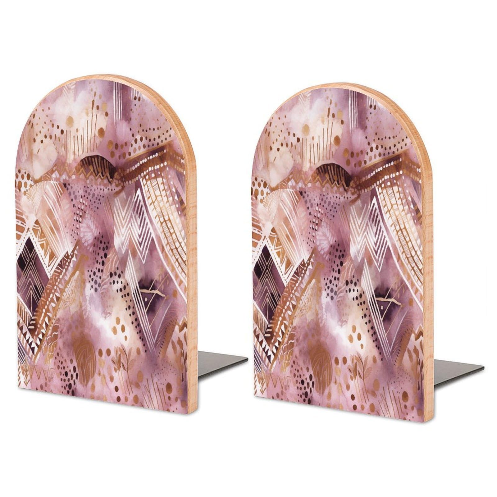 Sujetalibros de metal grande antideslizante con soporte de madera resistente para libros