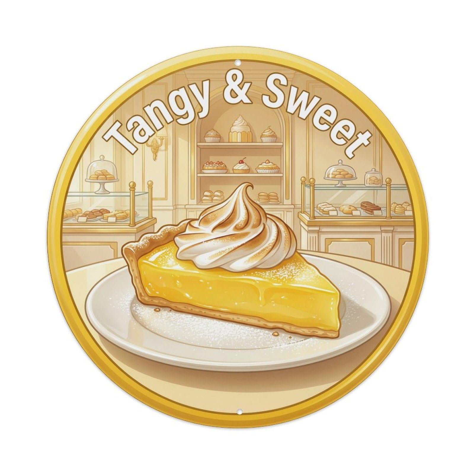 Metal Tin Sign Tart Lemon Gourmet Food