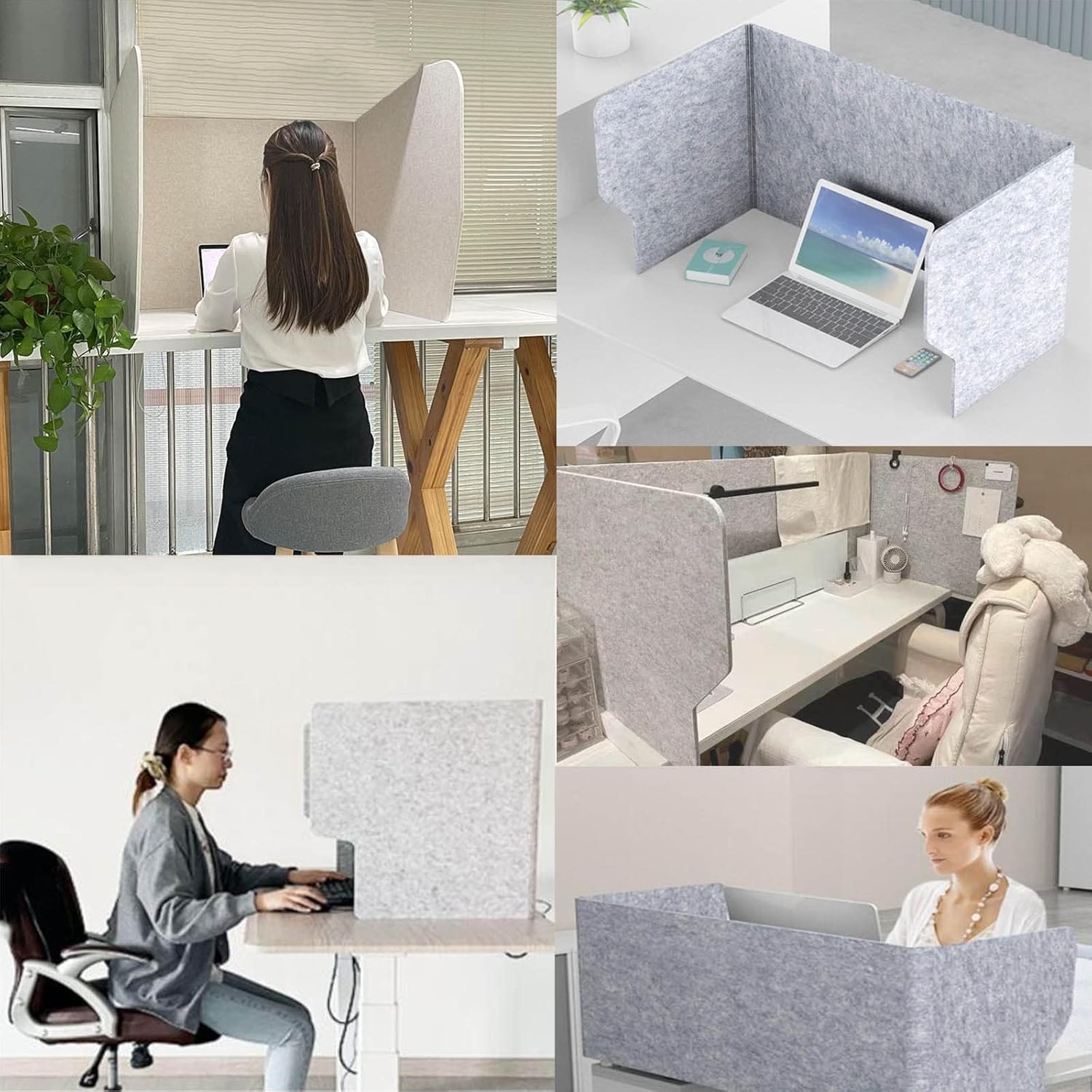 Eco-Friendly Desk Dividers, Sound Dampening Office Partition Panels, Stand-Up Cubicle Privacy Screens, 24” 31” 39” × H 20”, Ideal for School & Office, Pack of 1