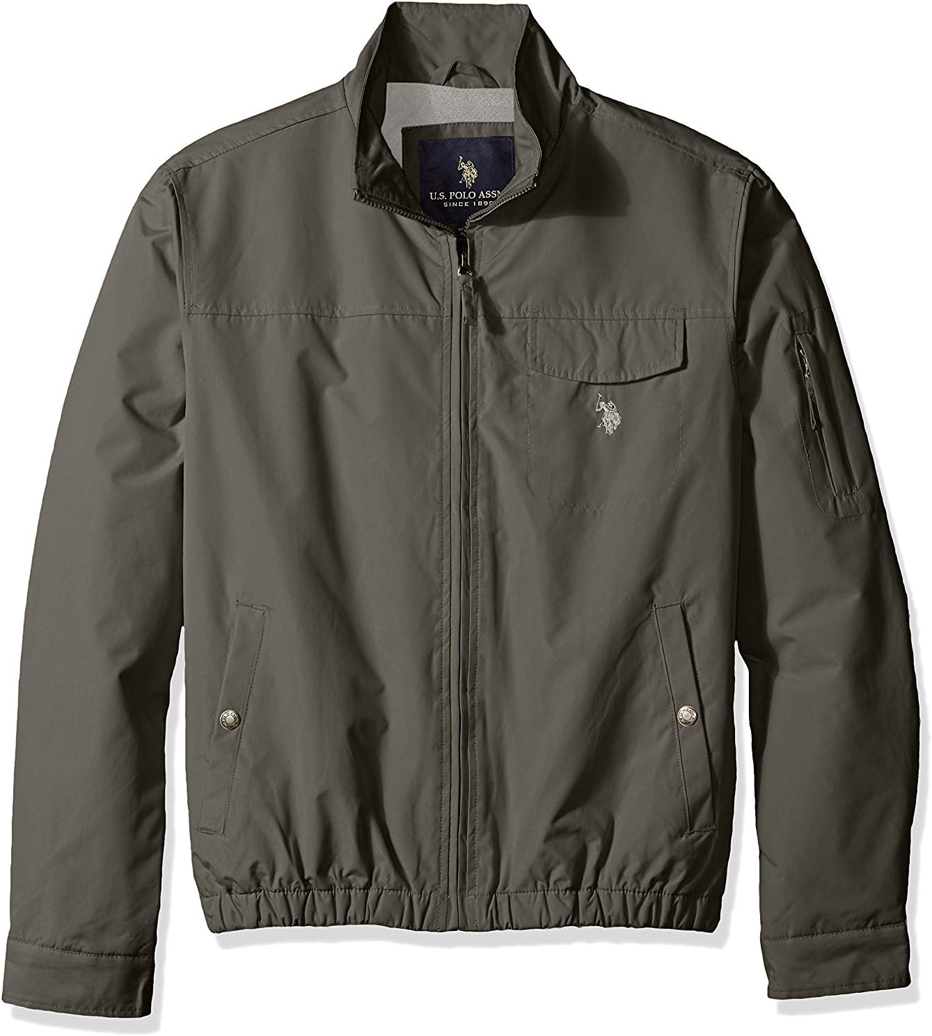 USPA U.S. Polo ASSN. Men's Micro Peached Windbreaker Jacket with Fleece Lining - Colors