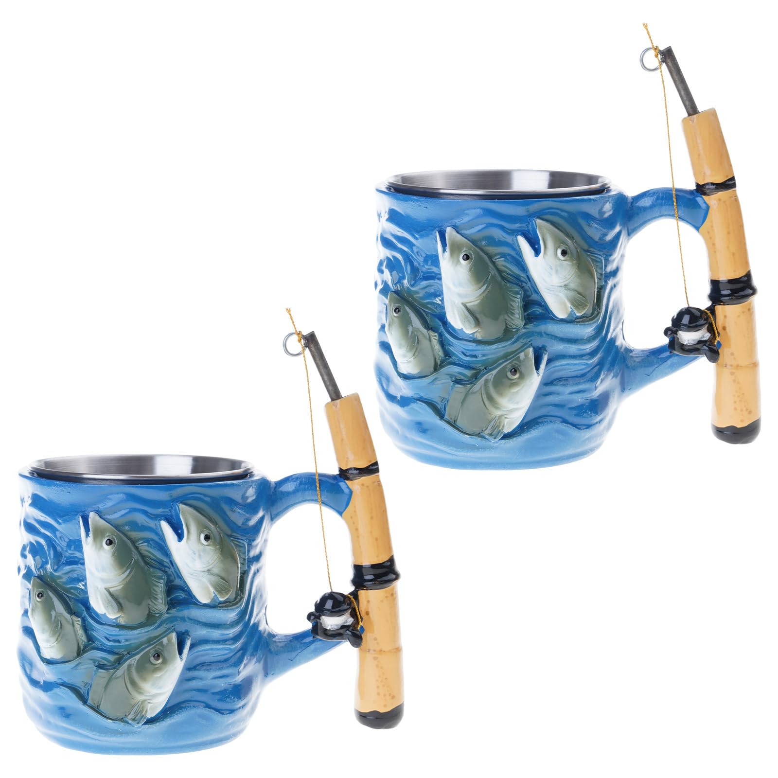 MALSSE Mug Ceramic Coffee Cup Travel Coffee Mug Drinkware Fishing Lovers Gift Travel Cup with Handle