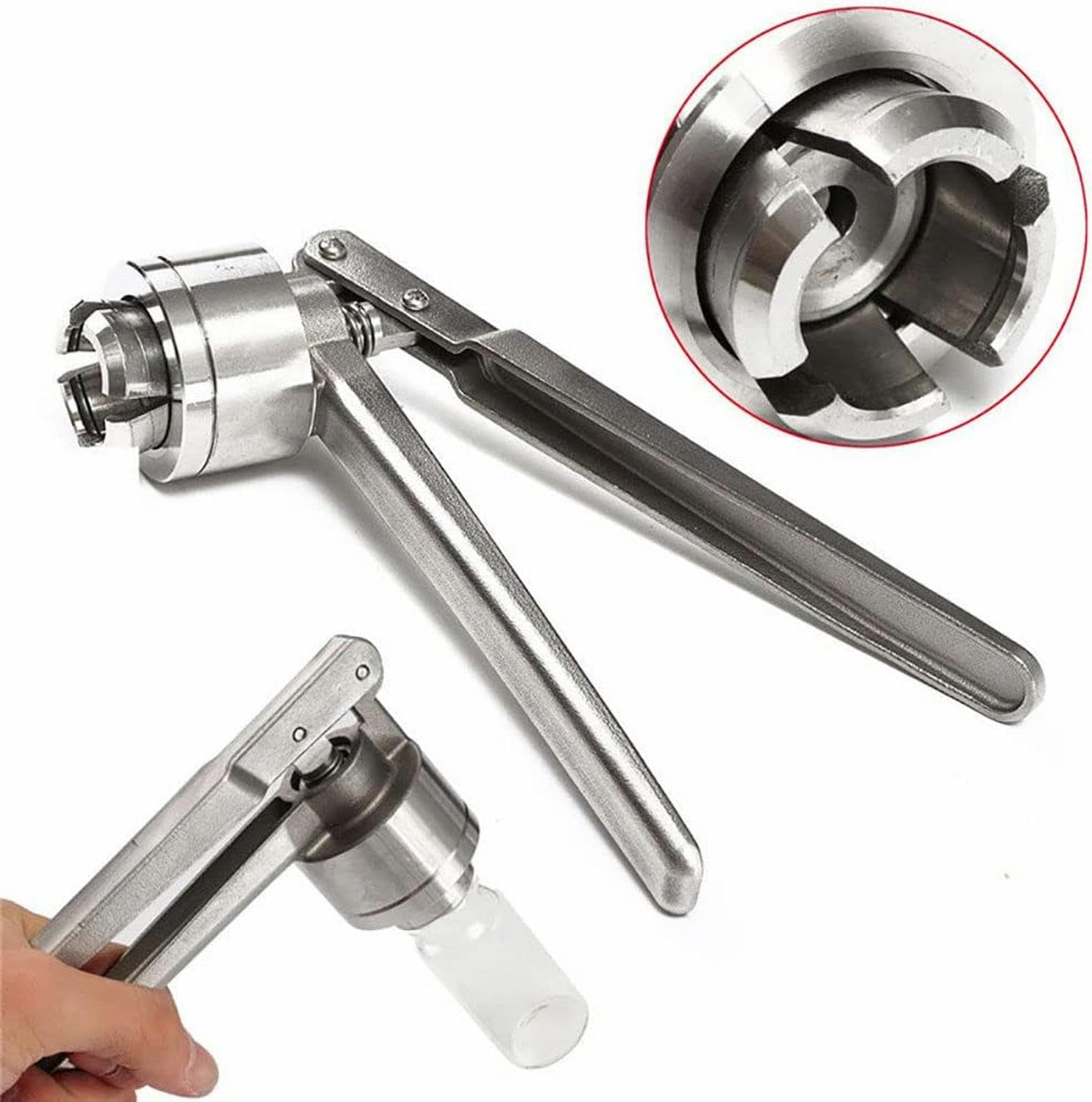 Outil de sertissage de bouchon de bouteille rabattable, sertissage manuel, capsuleuse de bouteille d'antibiotiques, capsulage à main,(20MM)