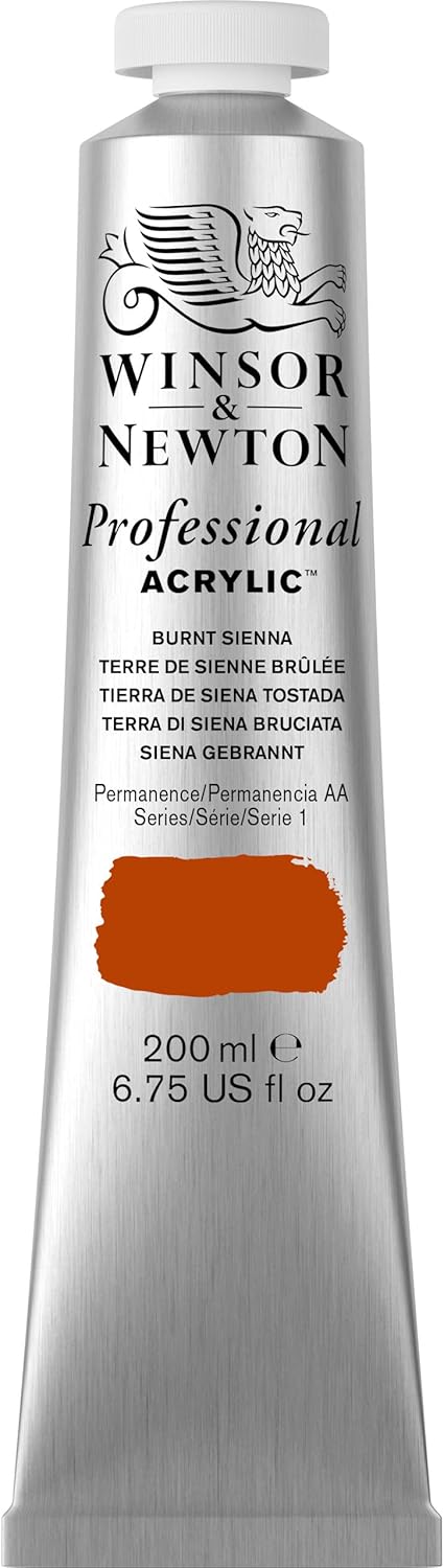 Winsor & Newton Professional Acrylic Paint, 200ml (6.75-oz) Tube, Burnt Sienna