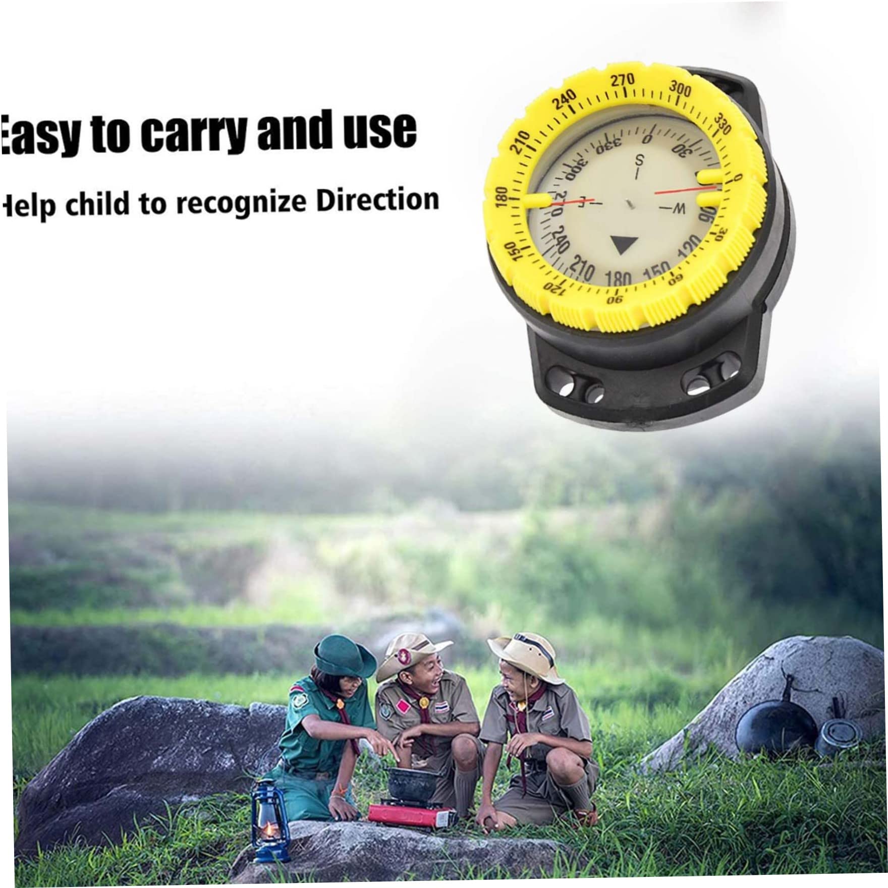 Pineeseatile Duiken Kompas, Duik Kompas Surfen Lichtgevende Onderwater 50M Pols Kompas Nachtzicht Waterdichte Navigatie Kompas Met Bungee Geel Pineeseatile Duiken Kompas, Duik Kompas Surfen Lichtgevende Onderwater 50M Pols Kompas Nachtzicht Waterdichte Navigatie Kompas Met Bungee Geel