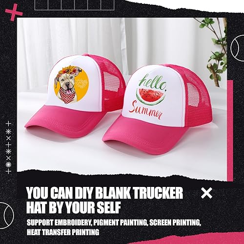 Miniatura 5 de 10 piezas de gorras de camionero en blanco para sublimación, gorras de béisbol a granel de malla de poliéster, gorra de camionero de malla para
